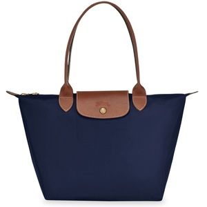 Longchamp Navy and Brown Shoulder Bag